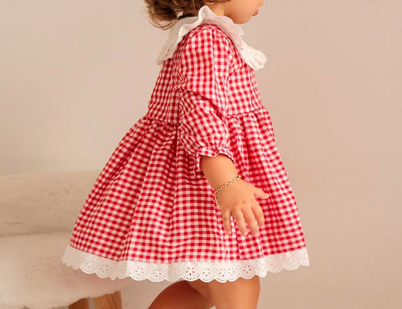 Cherry Detailed Ruffle Dress